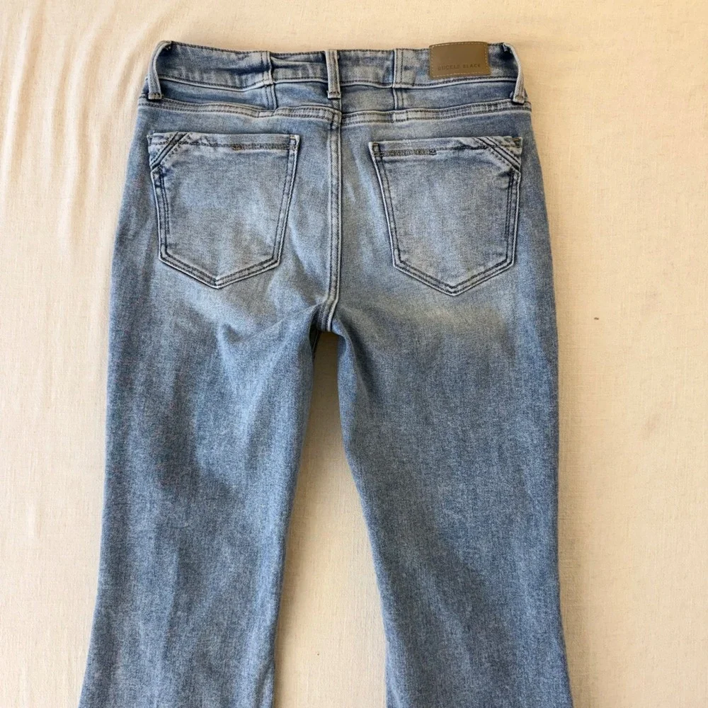 Buckle Black Fit No. 53 Distressed Flare Leg Jeans Womens 27x30 Light Blue